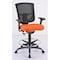 Officesource CoolMesh Pro Mesh Back Task Stool with Adjustable Arms, Upholstered Seat, Footring and Black Base 8051ANSFGR - alternate 2
